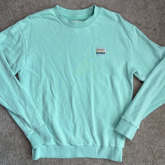 Mugsy Sweatshirt Mens S Vintage Mint Green Crewneck Logo Comfort French Terry